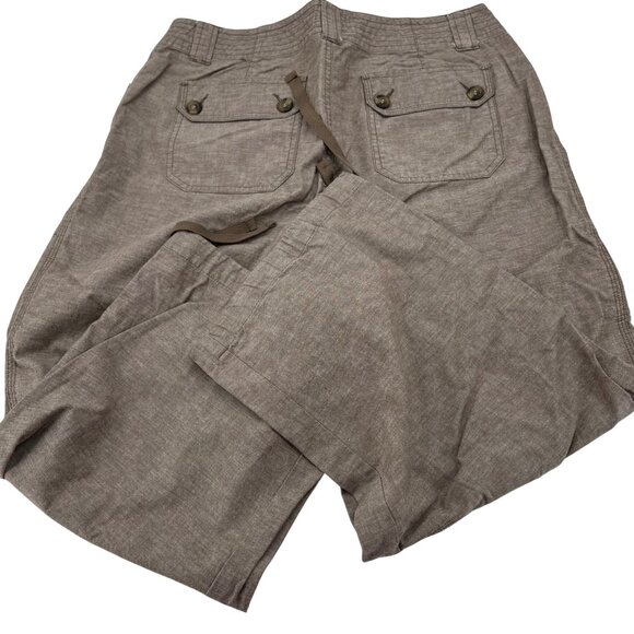 Liz Claiborne Women's Linen-Blend Drawstring Pants Size 12 Brown Lightweight - Picture 9 of 10